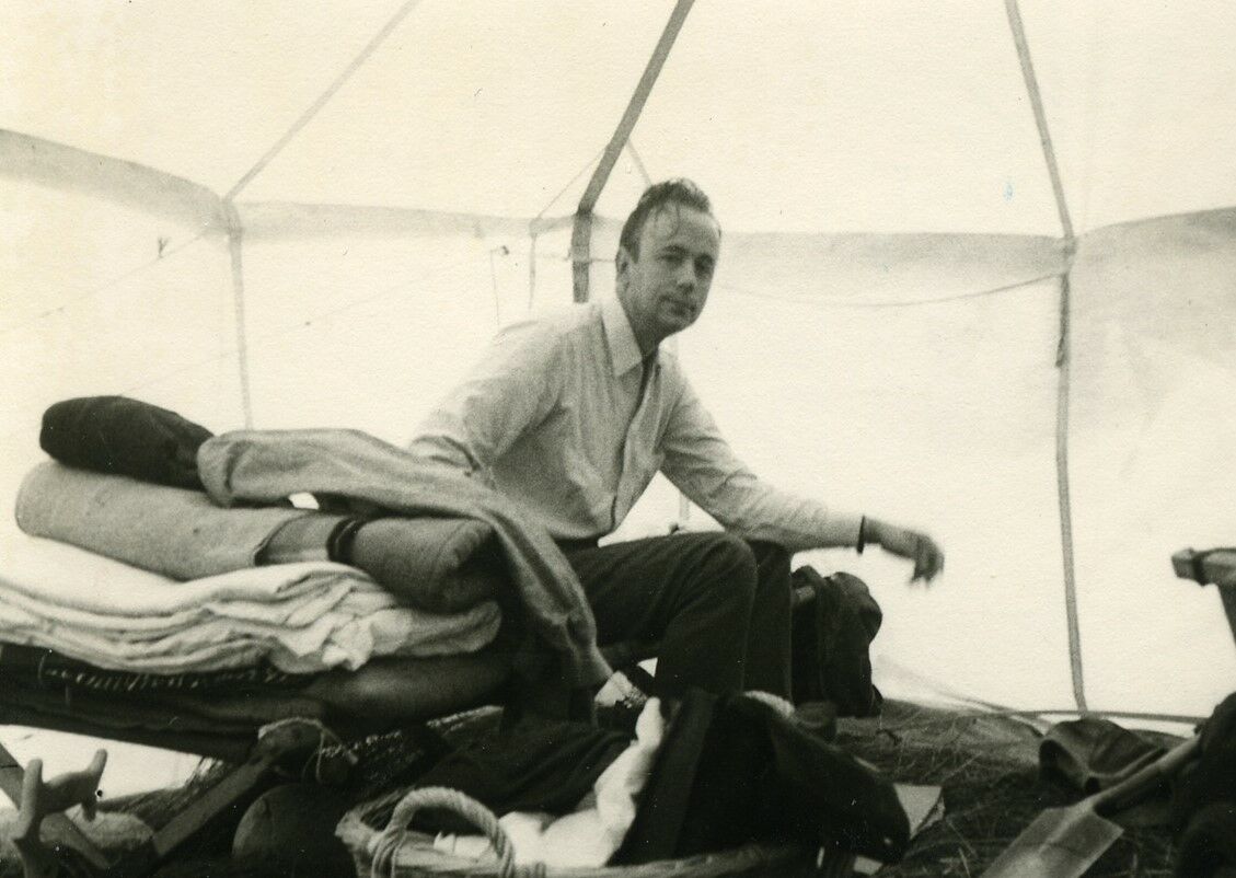 Der junge Peter Flosdorf beim Zeltlager<br>